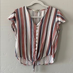 Striped Tied Top